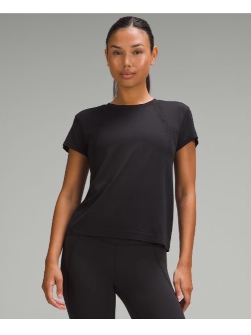 lululemon athletica Black Short-Sleeve Crew Tee